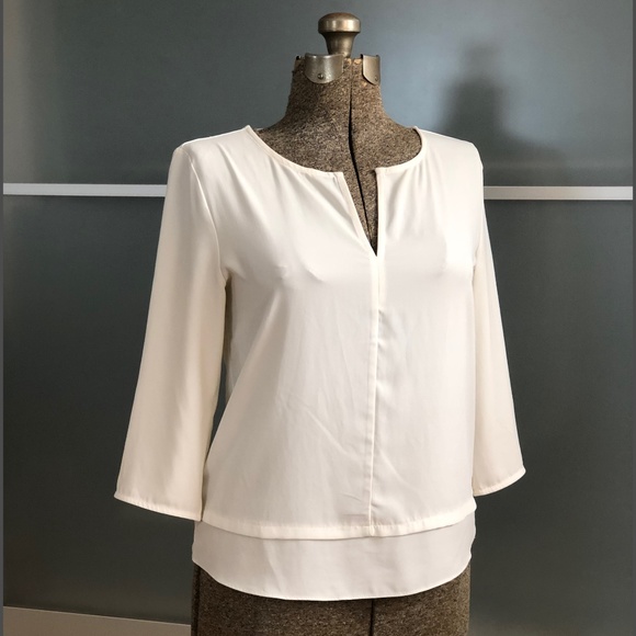 Ann Taylor Split-Neck Boxy Top - Picture 1 of 4